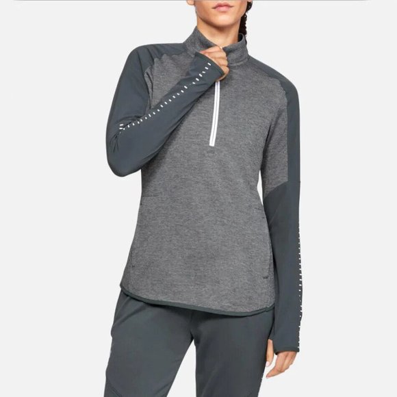 Under Armour Knit Warm-Up 1/2 Zip Pullover Gray 1327446-008 Womens XS NWT $60 - Picture 1 of 4